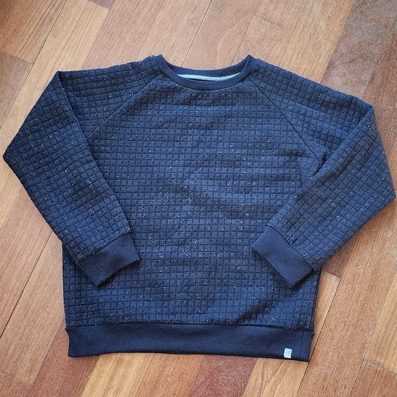 Sovereign Code Speckled Navy Waffle Knit Crewneck Sweatshirt Size 8 - Picture 4 of 13